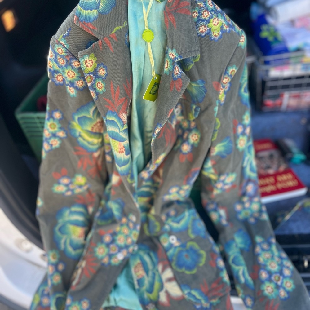 Oilily Gray and Blue Blazer with Fashion-Forward Design (NWT)